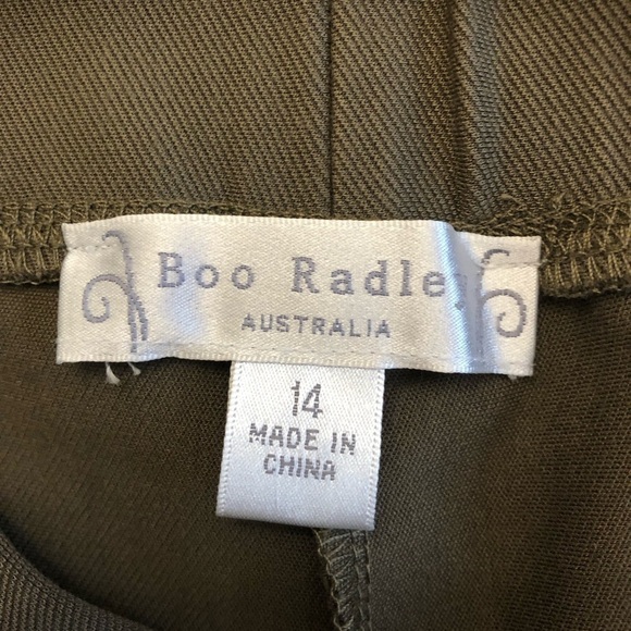 Boo Radley Australia NEW khaki green stretch pants. Size 14 - Picture 2 of 9